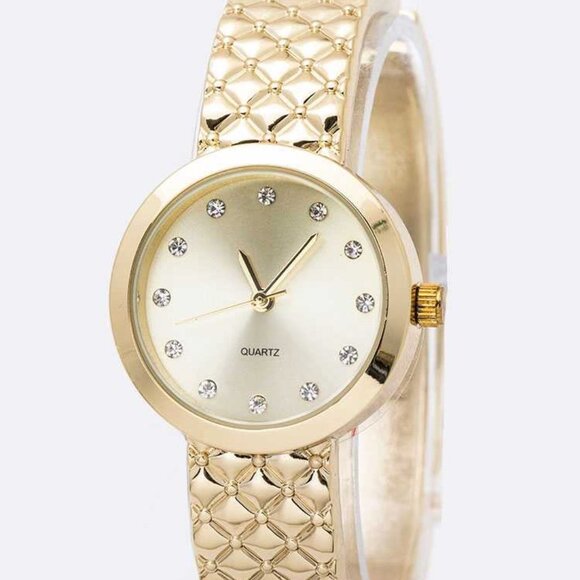 NEW GOLD Crystal Dial Fashion Bracelet Watch - Picture 3 of 9